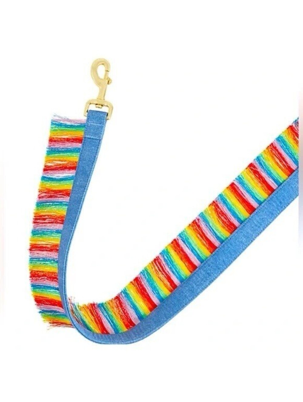 NWT You’re Loved 4ft Pride Rainbow Fringe & Denim Pet Leash PetSmart Colorful